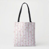 Delicate Floral Pattern Back Solid Pink Canvas tas (Voorkant)