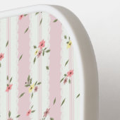 Delicate Floral Pattern Back Solid Pink Pickleball Paddle (Links Detail)