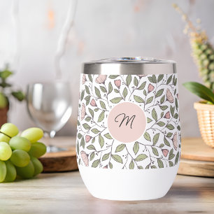 Delicate Floral Pattern Custom Monogram