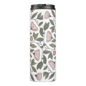 Delicate Floral Pattern Custom Monogram Thermosbeker (Achterkant)
