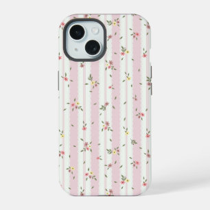 Delicate Floral Pattern Pink iPhone 15 Hoesje