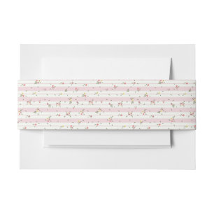 Delicate Floral Pattern - Uitnodiging Belly Band Uitnodigingen Wikkel