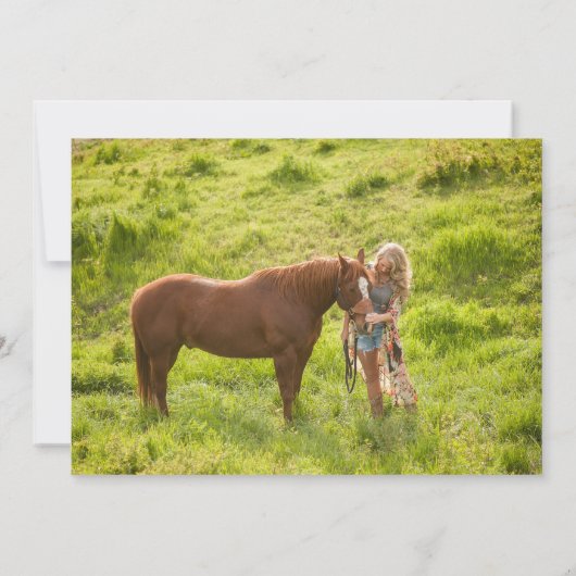 Delicate Floral Photo Afstuderen Aankondiging (Achterkant)