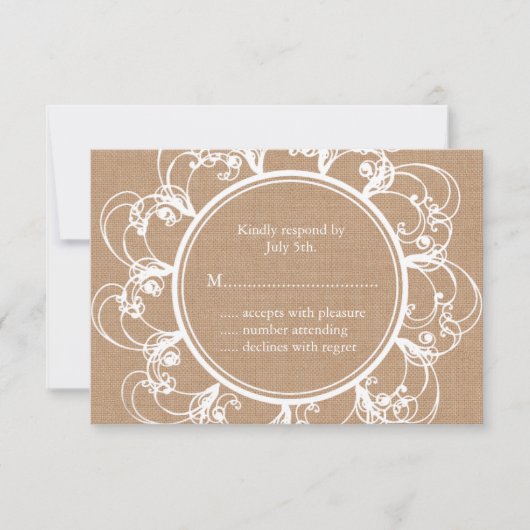 Delicate Floral RSVP op jute (Voorkant)