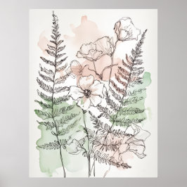 Delicate floral wall art for new homeowners poster