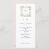 Delicate Floral waterverf Wedding Breakfast Menu (Voorkant / Achterkant)