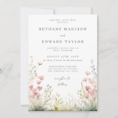 Delicate Floral Wedding Invitation Kaart (Voorkant)