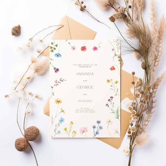 Delicate Floral Wedding Kaart
