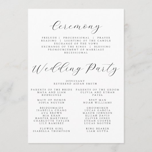 Delicate Floral Wedding Programma (Achterkant)