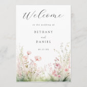 Delicate Floral Wedding Programma (Voorkant)