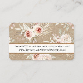 Delicate Floral Wedding Website RSVP Mini Visitekaartje