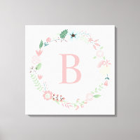 Delicate Floral Wreath Monogram