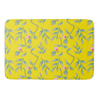 Delicate Florals Blazing Yellow Floral Bath Mat