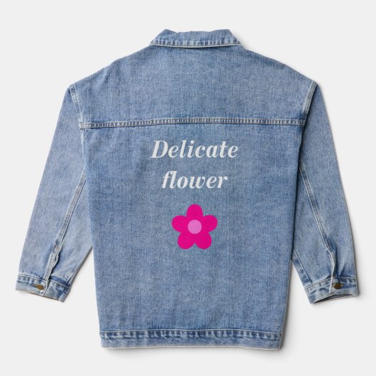 Delicate Flower motorfiets t-shirt voor vrouwen Denim Jacket (Achterkant)