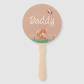 Delicate Forest-Theme Fox Baby shower spel Handwaaier (Achterkant)