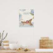 Delicate  Franse "Le Bain" Bathroom Decor Poster (Keuken)