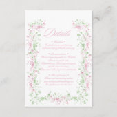 Delicate French Flora Crest Wedding Informatiekaartje (Voorkant)