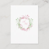 Delicate French Flora Crest Wedding Informatiekaartje (Achterkant)