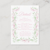 Delicate French Flora Crest Wedding Informatiekaartje (Voorkant)