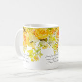 Delicate gele rozen bloemen koffiemok (Voorkant links)