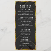 Delicate Gold and Black Wedding Dinner Menu (Devant)