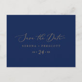 Delicate Gold and Navy Enregistrer la date Carte p (Devant)