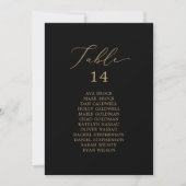 Delicate Gold Black Table Seating Chart Kaart (Voorkant)