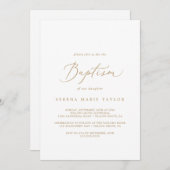 Delicate Gold Calligraphy Baptisme Kaart (Voorkant / Achterkant)