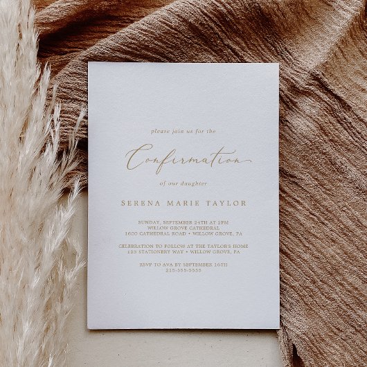 Delicate Gold Calligraphy-bevestiging Kaart