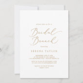 Delicate Gold Calligraphy Bridal Brunch Kaart (Voorkant)