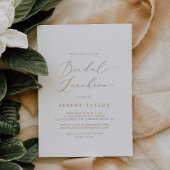 Delicate Gold Calligraphy Bridal Luncheon Kaart