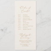Delicate Gold Calligraphy | Cream Page 2 Wedding Programma (Voorkant)