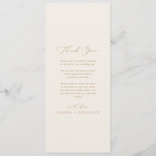 Delicate Gold Calligraphy | Cream Page 2 Wedding Programma (Achterkant)