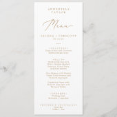Delicate Gold Calligraphy Guest Name Wedding Menu (Voorkant)
