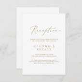 Delicate Gold Calligraphy Reception Insert Kaart (Voorkant / Achterkant)