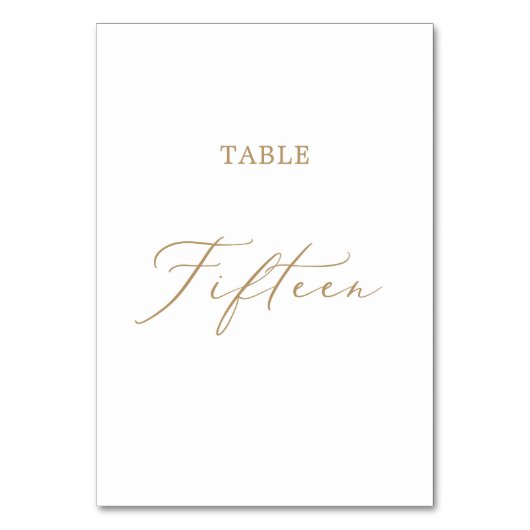 Delicate Gold Calligraphy Table 15 Kaart (Voorkant)