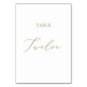 Delicate Gold Calligraphy Table Twaalf Kaart (Achterkant)