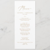 Delicate Gold Calligraphy Wedding Dinner Menu (Voorkant)