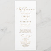 Delicate Gold Calligraphy Wedding Programme (Devant)