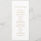 Delicate Gold Calligraphy Wedding Programme (Dos)