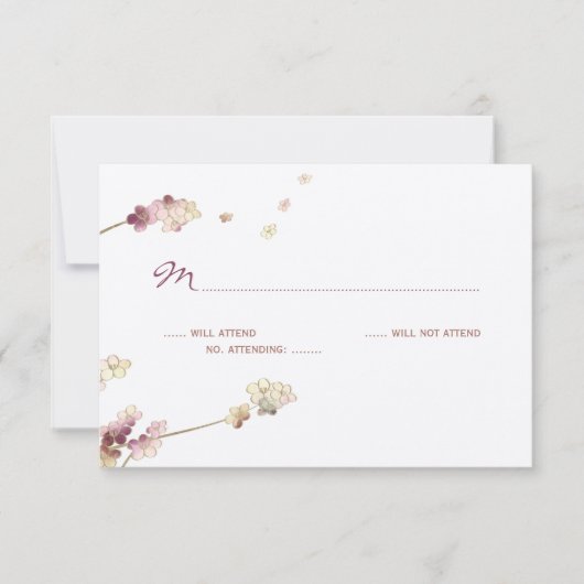 Delicate Gold Cerry Blossom Wedding RSVP (Devant)