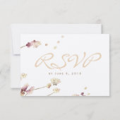 Delicate Gold Cerry Blossom Wedding RSVP (Dos)