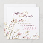 Delicate Gold Cherry Blossom Save the Date (Voorkant / Achterkant)