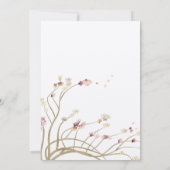 Delicate Gold Cherry Blossom Wedding Invitation Kaart (Achterkant)