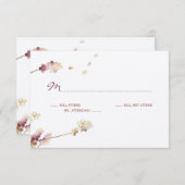 Delicate Gold Cherry Blossom Wedding RSVP (Voorkant / Achterkant)
