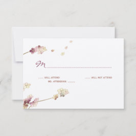 Delicate Gold Cherry Blossom Wedding RSVP Kaartje