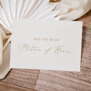 Delicate Gold Cream Matron of Honor proposal Kaart