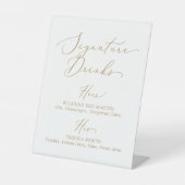 Delicate Gold Elegant Zijn Hers Signature Drinken Reclamebord Met Voetstuk (Voorkant)