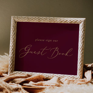 Delicate Gold en Bourgogne Gastenboek Poster