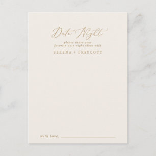 Delicate Gold- en Cream Date Night Idee Kaarten